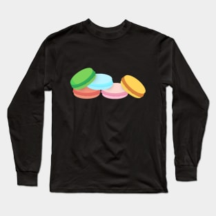 macarons sweet food cartoon Long Sleeve T-Shirt